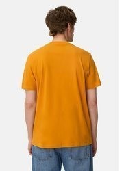 senf bedrucktes T-Shirt mit einem Rundhalsausschnitt von camel active