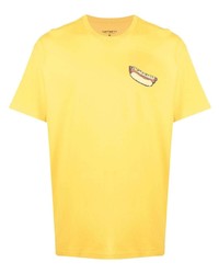 senf bedrucktes T-Shirt mit einem Rundhalsausschnitt von Carhartt WIP