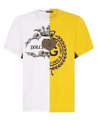senf bedrucktes T-Shirt mit einem Rundhalsausschnitt von Dolce & Gabbana