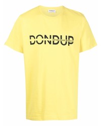 senf bedrucktes T-Shirt mit einem Rundhalsausschnitt von Dondup