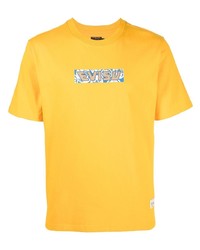 senf bedrucktes T-Shirt mit einem Rundhalsausschnitt von Evisu