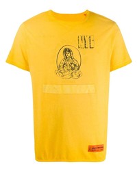 senf bedrucktes T-Shirt mit einem Rundhalsausschnitt von Heron Preston