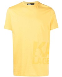 senf bedrucktes T-Shirt mit einem Rundhalsausschnitt von Karl Lagerfeld