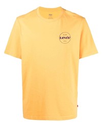 senf bedrucktes T-Shirt mit einem Rundhalsausschnitt von Levi's