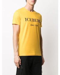 senf bedrucktes T-Shirt mit einem Rundhalsausschnitt von Iceberg