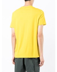 senf bedrucktes T-Shirt mit einem Rundhalsausschnitt von Armani Exchange