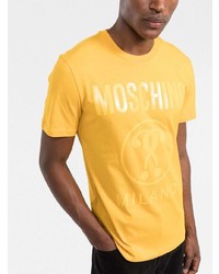 senf bedrucktes T-Shirt mit einem Rundhalsausschnitt von Moschino