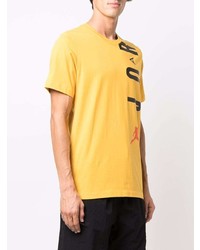 senf bedrucktes T-Shirt mit einem Rundhalsausschnitt von Jordan