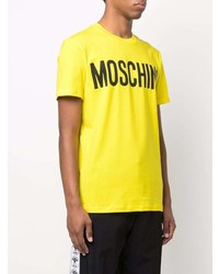 senf bedrucktes T-Shirt mit einem Rundhalsausschnitt von Moschino