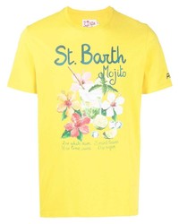 senf bedrucktes T-Shirt mit einem Rundhalsausschnitt von MC2 Saint Barth