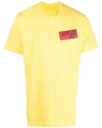 senf bedrucktes T-Shirt mit einem Rundhalsausschnitt von Moncler Genius