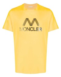 senf bedrucktes T-Shirt mit einem Rundhalsausschnitt von Moncler