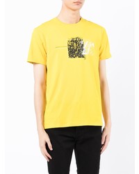 senf bedrucktes T-Shirt mit einem Rundhalsausschnitt von Armani Exchange