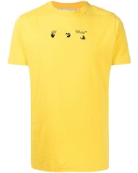 senf bedrucktes T-Shirt mit einem Rundhalsausschnitt von Off-White