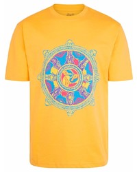 senf bedrucktes T-Shirt mit einem Rundhalsausschnitt von Palace