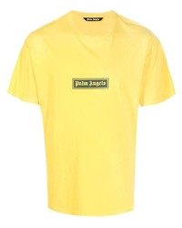 senf bedrucktes T-Shirt mit einem Rundhalsausschnitt von Palm Angels