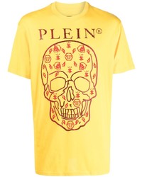 senf bedrucktes T-Shirt mit einem Rundhalsausschnitt von Philipp Plein