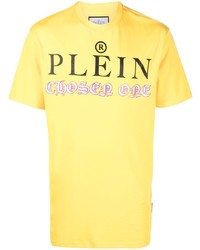 senf bedrucktes T-Shirt mit einem Rundhalsausschnitt von Philipp Plein