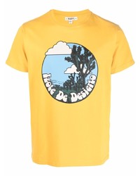 senf bedrucktes T-Shirt mit einem Rundhalsausschnitt von Phipps