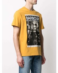 senf bedrucktes T-Shirt mit einem Rundhalsausschnitt von Barbour