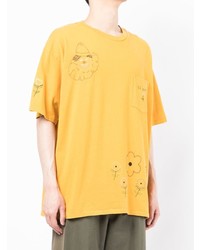senf bedrucktes T-Shirt mit einem Rundhalsausschnitt von Bode