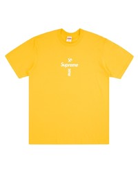 senf bedrucktes T-Shirt mit einem Rundhalsausschnitt von Supreme