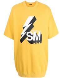 senf bedrucktes T-Shirt mit einem Rundhalsausschnitt von Undercoverism