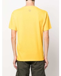 senf bedrucktes T-Shirt mit einem Rundhalsausschnitt von Stone Island