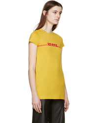 senf bedrucktes T-Shirt mit einem Rundhalsausschnitt von Vetements