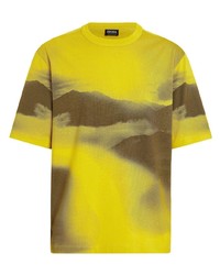 senf bedrucktes T-Shirt mit einem Rundhalsausschnitt von Zegna