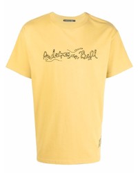 senf besticktes T-Shirt mit einem Rundhalsausschnitt von Andersson Bell