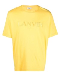 senf besticktes T-Shirt mit einem Rundhalsausschnitt von Lanvin