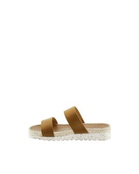 senf flache Sandalen aus Leder von BearPaw