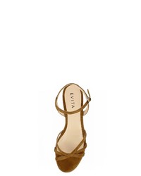 senf flache Sandalen aus Wildleder von Evita