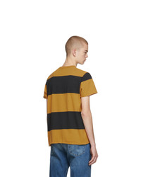 senf horizontal gestreiftes T-Shirt mit einem Rundhalsausschnitt von Levis Vintage Clothing