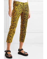 senf Jeans mit Leopardenmuster von R13