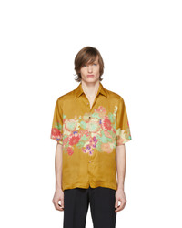 senf Kurzarmhemd mit Blumenmuster von Dries Van Noten