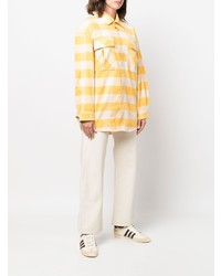 senf Langarmhemd mit Vichy-Muster von Palm Angels