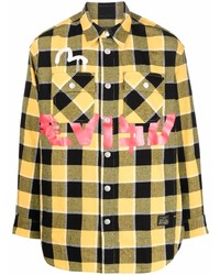 senf Langarmhemd mit Vichy-Muster von Evisu
