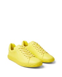 senf Leder niedrige Sneakers von Jimmy Choo