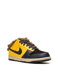 senf Leder niedrige Sneakers von Nike