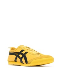 senf Leder niedrige Sneakers von Onitsuka Tiger