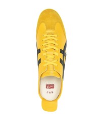 senf Leder niedrige Sneakers von Onitsuka Tiger