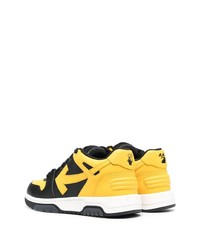 senf Leder niedrige Sneakers von Off-White