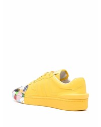 senf Leder niedrige Sneakers von Lanvin