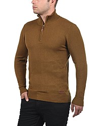 senf Pullover mit einem Reißverschluss am Kragen von BLEND