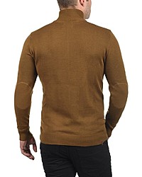 senf Pullover mit einem Reißverschluss am Kragen von BLEND