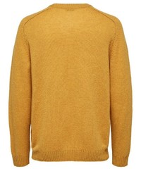 senf Pullover mit einem Rundhalsausschnitt von Selected Homme