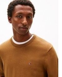 senf Pullover mit einem Rundhalsausschnitt von Tommy Hilfiger