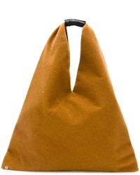 senf Shopper Tasche aus Leder von MM6 MAISON MARGIELA